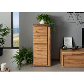 Massivmoebel24 Highboard 53 x 142 x 45 cm Wildeiche / Zerreiche geölt / Beige