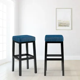 CLP Barhocker Taylor Sitzhöhe 78 cm gepolstert Metallgestell Schwarz/Blau