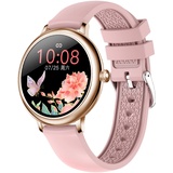 findtime Smartwatch für Damen, 2022, SMS-Anruf, Smartwatch, gold, wasserdicht, für Android iOS, 26 Funktionen, Herzfrequenz, Schrittzähler, Kalorien