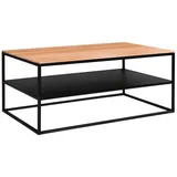 Johann Jakob Couchtisch, Schwarz, Buche, Metall, Kernbuche, massiv, rechteckig, eckig, Flachrohr, 60x41.5x100 cm, Stauraum, offenes Fach, einfacher Aufbau, Wohnzimmer, Wohnzimmertische, Couchtische, Couchtische Metall