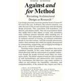 University of Chicago Press Against and for Method: Revisiting Architectural Design as Research: Revisiting Architectural Design as Academic Research