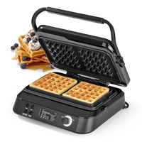 N8WERK Waffeleisen für Belgische Waffeln | Starke 1.600 W Premium Midnight Edition