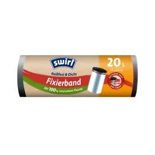 Swirl Müllbeutel Reißfest & Dicht 4695 20,0 l schwarz, 15