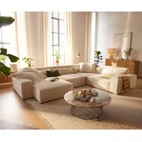 DeLife Wohnlandschaft Sirpio XL Cord Beige Recamiere variabel