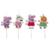 Dekora - Peppa Pig 3D Geburtstagskerzen Set für Kinderkuchen - Original Peppa Pig Geburtstagskerzen für Kinder - 4 Stück, 12.5 cm (h) x 12.5 cm (d)