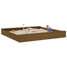 vidaXL Sandkasten mit Sitzen Honigbraun Quadratisch