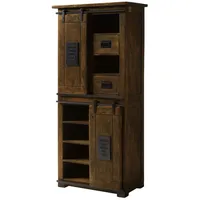 MASSIVMOEBEL24.DE Schrank Mango 80x45x175 braun lackiert RAILWAY #417