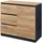 [en.casa] Kyr 80 x 75 x 40 cm Schwarz/Eicheoptik