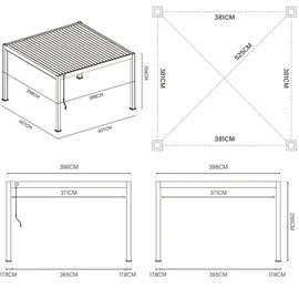 Weide E-Deluxe Plus 4 x 4 m Weiß