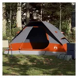 vidaXL Kuppel-Campingzelt 2 Personen Grau/Orange