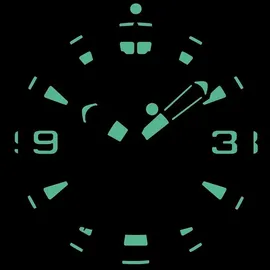 Chris Benz DEPTHMETER DIGITAL 200M Taucheruhr mit schwarzem Kautschukband, Kaimangrün