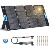 GlamPiece Solarpanel Faltbar 180W, Tragbare Solarmodule mit Dimmer, 6 Befestigungsleisten, Solarplatten IP68 Wasserdicht, PV Kabel 2M Solar Panel für Outdoor, Balkon, RV, Camping