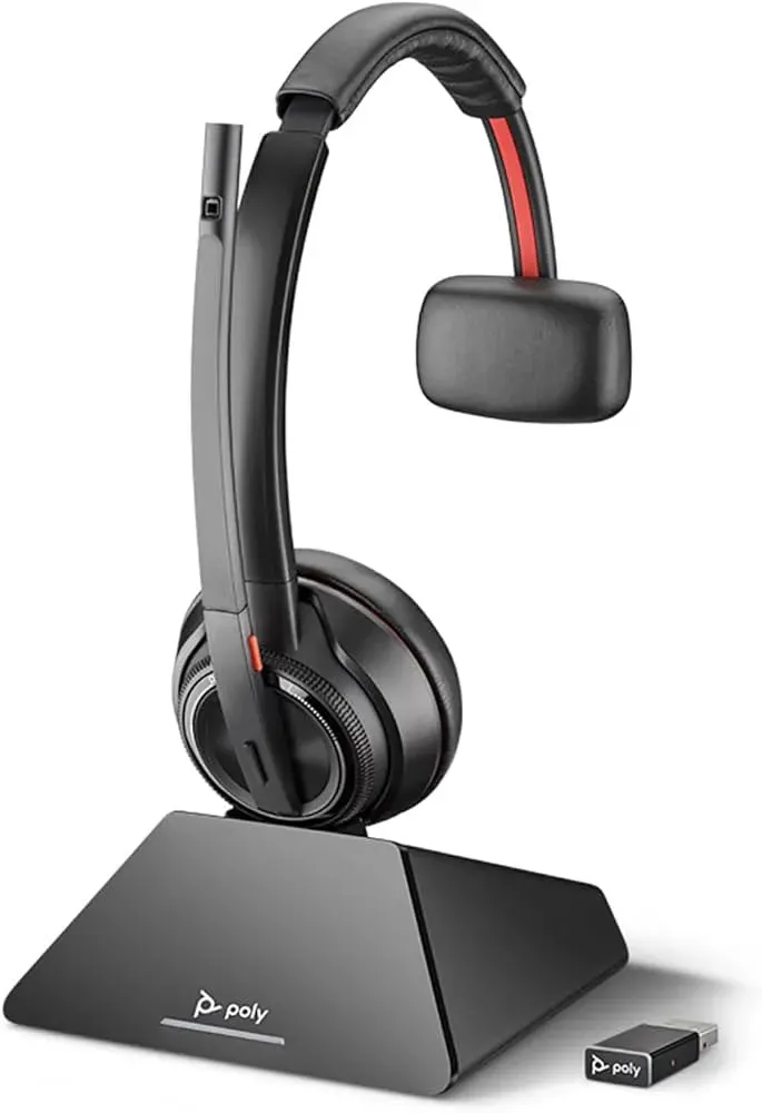 Poly Savi 8210 UC Kopfhörer Kabellos Kopfband Büro/Callcenter Ladestation Schwarz 209813-02