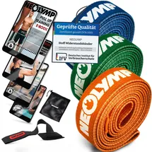 NEOLYMP Fitnessbänder Set Stoff - waschbare Resistance Bands, Widerstandsbänder, Krafttrainingssets, Gymnastikband inkl. E-Book mit Fitnessbänder-Übungen