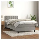 vidaXL Boxspringbett 100 x 200 cm Hellgrau