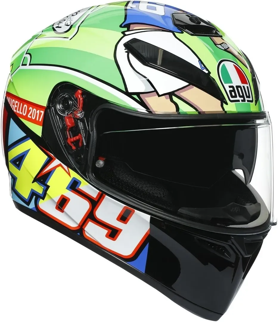 AGV K-3 SV Rossi Mugello 2017 Helm, veelkleurig, XS Voorman