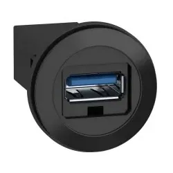 Schneider Electric XB5PUSB3 USB Einbaubuchse, Harmony XB5, Kunststoff, schwarz, Schnittstelle, USB 3.0 Typ A