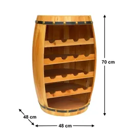 DanDiBo Weinregal Weinfass Fass aus Holz H-70cm Nr.0371 Flaschenständer