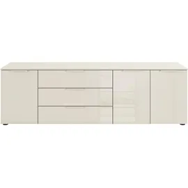 Rauch Kombikommode 200 x 61 x 42 cm Beige / Glas Beige