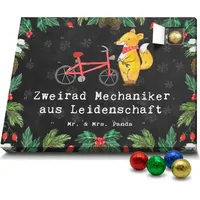 Mr. & Mrs. Panda Schoko Adventskalender Zweirad Mechaniker Leidenschaft - Schwarz - Geschenk, Schokoladen Adventskalender, Abschied, Dankeschön, S... - Schwarz