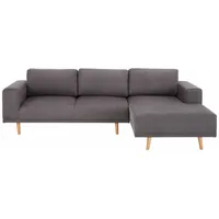 Ecksofa HOME AFFAIRE "Lasse L-Form", grau, B:273cm H:90cm T:167cm, Struktur fein( 100% Polyester), Filzoptik (100% Polyester), Luxus-Microfaser (100% Polyester), Sofas, im scandinavischen Stil mit Holzfüßen