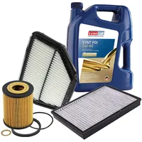 BESTPRICE Inspektionspaket Filterset mit 1x Ölfilter, 1x Luftfilter, 1x Innenraumfilter, 1x Motoröl 5W-40 EUROLUB 5 l, KOMPATIBEL MIT - CHEVROLET CAPTIVA (C100, C140), OPEL ANTARA A (L07)