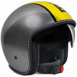 MOMO Blade Glossy Yellow Jet Helm, grijs-geel, XS