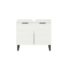 xonox.home Waschbeckenunterschrank Riff Weiß Nachbildung 59 cm x 70 cm x 34 cm