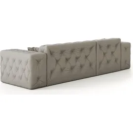 Fun Möbel Ecksofa Designersofa CHANTAL in Stoff Opera Velvet Gelb Ottomane Links