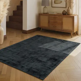 vikosa Noemi anthrazit, B:160cm H:10mm L:230cm, Viskose, Teppiche, Teppich, Dezenter Glanz, Weich, Seidenoptik, Viskose, Wohnzimmer, Schlafzimmer