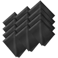 Filzada® 12x Brillenputztücher Schwarz [20x20cm] Optikerqualität - Fusselfreies Mikrofaser Brillenputztuch - Displaytuch zur Reinigung von Brillen, Smartphone, Kamera