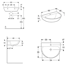 Geberit Renova Waschtisch 60 x 48 cm (500599011)