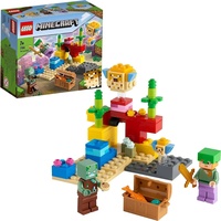 LEGO 21164 - LEGO Minecraft - Das Korallenriff Bauset mit Alex & 2 Kugelfischen