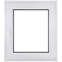 ECOPROF Kellerfenster | Langlebiges Kunststoff-Fenster | Maße 70x80 cm (700x800 mm) | Dreh-Kipp Fenster DIN Rechts | Farbe: Weiss | 70mm Profil