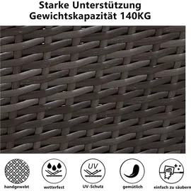 MeXo Polyrattan Lounge-Set 4-tlg. grau/hellgrau