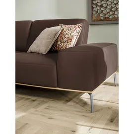 W.Schillig Eckcouch Leder 3-Sitzer Braun