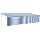vidaXL Gelenkarmmarkise Automatisch mit Volant 6x3 m Blau und Weiß