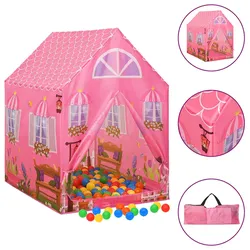 Kinder-Spielzelt mit 250 Bällen Rosa 69x94x104 cm