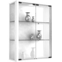 PKline Vitrinenschrank Glas Wandschrank Vitrine Sammlervitrine Hängeschrank Buche Dekor