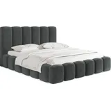 WFL GROUP Polsterbett Grau, Holz, 140x200 cm, Schlafzimmer, Betten, Polsterbetten
