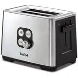 Tefal TT420D30, Toaster, Schwarz, Silber