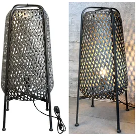 Chic Antique Lampe mit Flechtmuster Schwarz