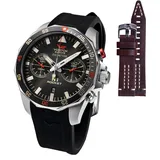 Vostok Europe N1 Rocket Chrono Limited Edition Herrenuhr + Vostok Armband - Schwarz/Schwarz