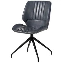 Massivmoebel24 Stuhl Leder blau 2er Set