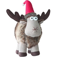 Deko Plüschtier Schaf mit Geweih Mütze 52 cm Stofftier Weihnachten Dekofigur NEU