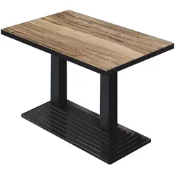 BPY | Bistro Tisch | 130 x 80 x 78,5 cm | Quadratisch | Schwarzer Rand | Sheesham / Schwarz