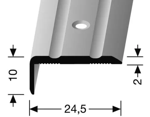 PARKETTFREUND Winkelprofil PF 236 100 cm  mit Zierrillen ALU ELOXIERT Farbe Edelstahl