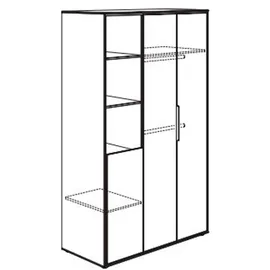 Paidi Kleiderschrank Lieven 126 x 204 cm Eiche weiß