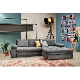 CARRYHOME Ecksofa, Grau, Uni, 4-Sitzer, Füllung: Schaumstoff, Ottomane rechts, L-Form, 294x173 cm, Stoffauswahl, seitenverkehrt erhältlich, Schlafen auf Sitzhöhe, Rücken echt, Wohnzimmer, Sofas - Couches, Wohnlandschaften, Ecksofas