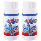 Bewinner Abflussreiniger 2er Set, 110g Rohrreiniger Pulver für Spülbecken, Küche und WC, zur schnellen Entfernung von Abflussverstopfungen